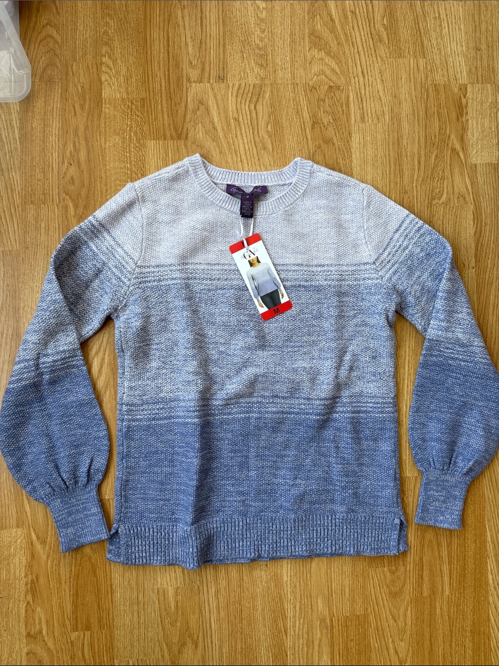 Gloria Vanderbilt Blue Ombre Crewneck Sweater